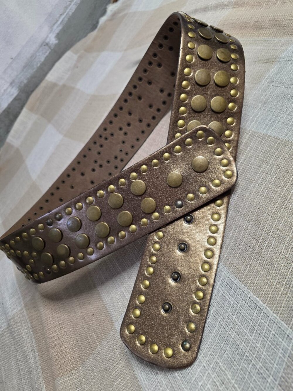 y2k McBling Hannah Montana Western Biker Festival Studded Accent Statement Belt